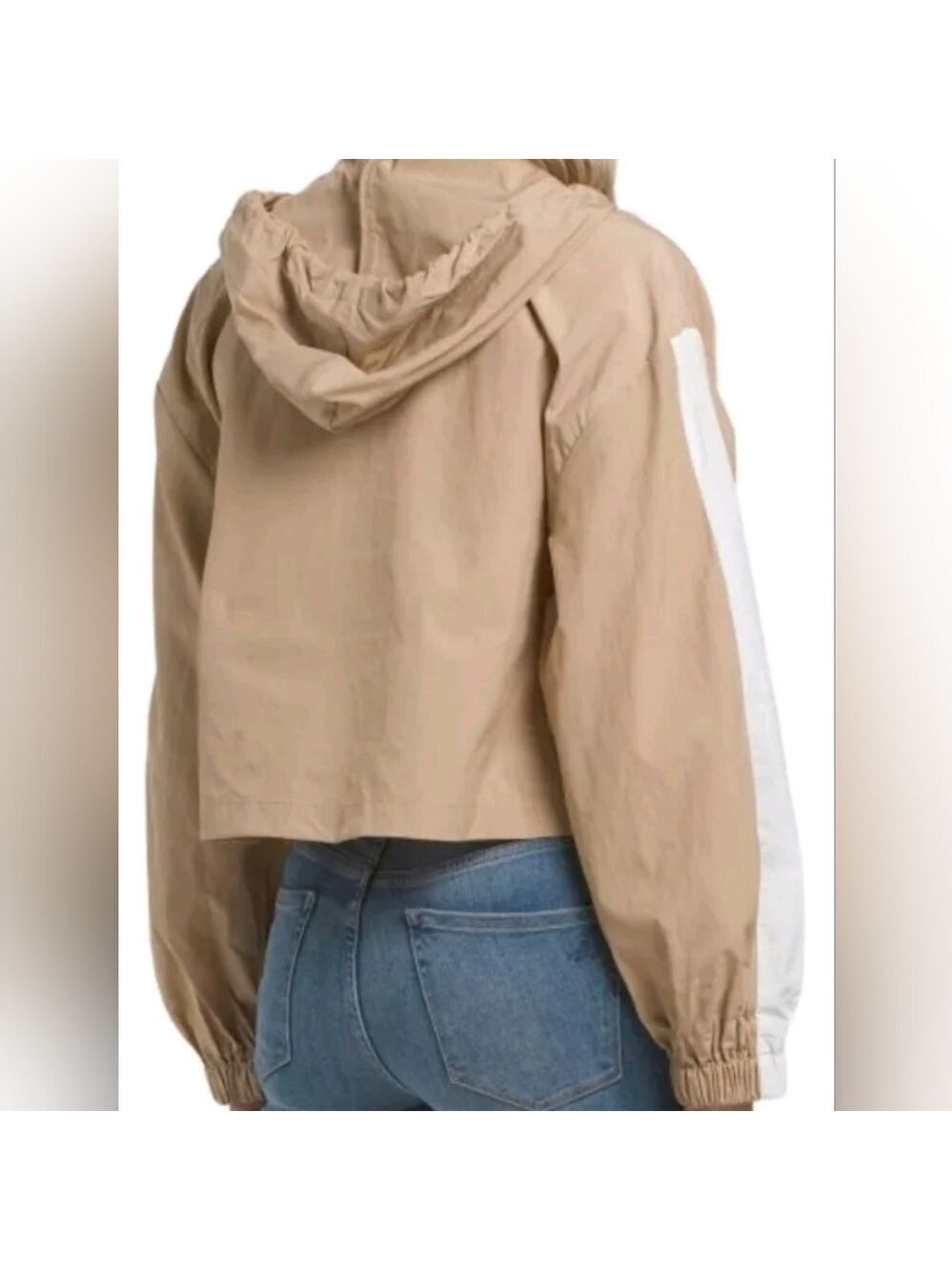 ZARA SIZE S ACTIVE ANORAK JACKET TAN SHORT CROPPED TOP GUC - Picture 9 of 14